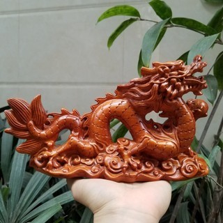 Tượng con rồng gỗ hương dài 25 cm