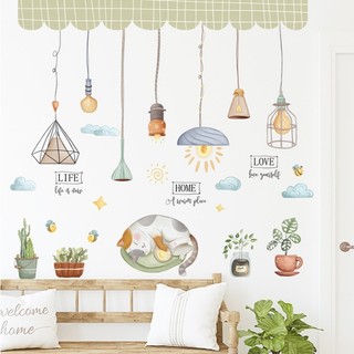 Decal dán tường mèo con nghỉ ngơi