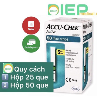 ✅ ACCU CHEK ACTIVE 25 que hoặc 50 que - Que thử đường huyết chính hãng Accu-chek Active