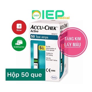 ✅ ACCU CHEK ACTIVE 50 QUE - Que thử đường huyết chính hãng Accu-chek Active
