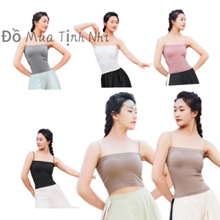 [Có Sẵn] Áo Hai Dây Sợi Bún Mềm Có Mút, Áo Croptop Hai Dây Màu Trơn, áo 2 dây thun ngang ngực A208 - Đồ Múa Tịnh Nhi