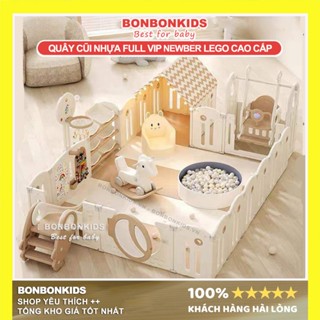 Quây Cũi Nhựa cho bé FULL VIP NEWBER LEGO Moon House tích hợp lego, bảng vẽ, lều vải nhựa cao cấp