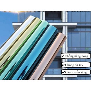[NHIỀU KÍCH THƯỚC] Decal dán kính, phim dán kính chống nắng 1 chiều phản quang khổ 60cm, có sẵn keo