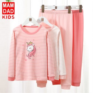 (bé 14-56kg) Bộ Đồ Ngủ Dài Tay Cho Bé Gái MAM DAD KIDS