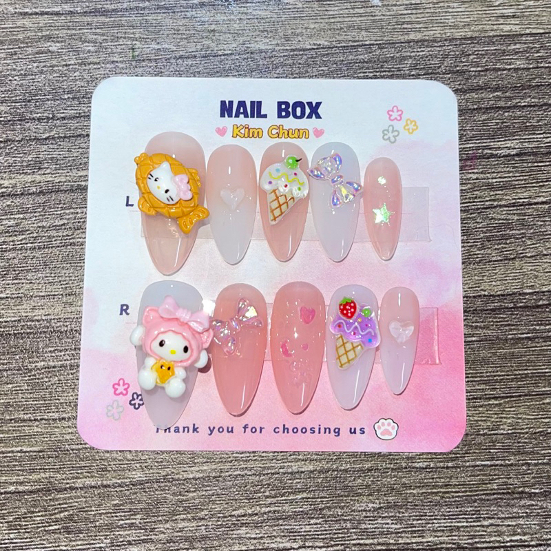 Nailbox thiết kế Hello Kitty tone thạch