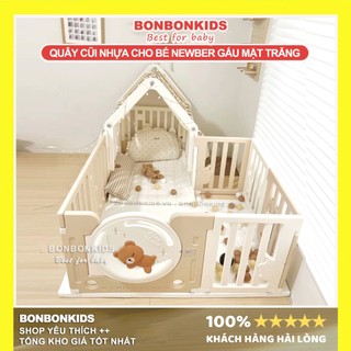 [CÓ HỎA TỐC] Quây cũi nhựa cho bé Newber gấu mặt trăng VIP 2024 cao cấp - Quây bóng, quây cũi gấp gọn