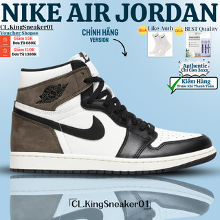 Giày Air JD 1 Retro High Dark Mocha,(JD1 Cổ Cao Trắng Nâu)Phiên Bản Best Quality(Quảng Châu)Full Box Tại CL.King