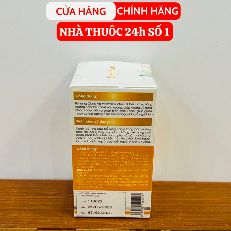 ✅ Omiron Calcium   [CHÍNH HÃNG] ❤️ viên uống tăng chiều cao, bổ sung Canxi và Vitamin D3 hỗ trợ phát triển chiều cao