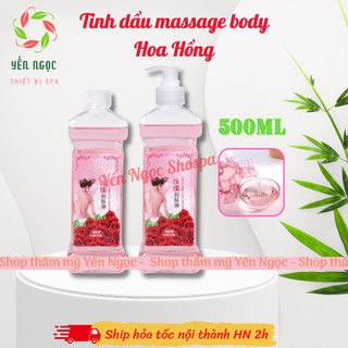 Tinh dầu massage body hoa hồng chai 500ml | Dầu massage hoa hồng