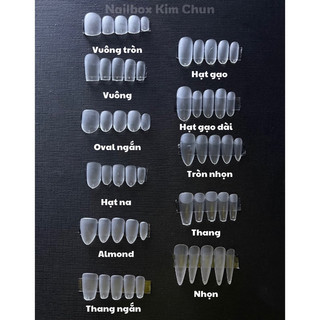 Nailbox nặn nổi thỏ và cherry form oval ngắn