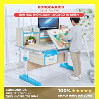 Bàn học cho bé Newber 570 - Bàn học thông minh cao cấp kích thuớ 120cm Gỗ tự nhiên