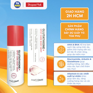 Xịt giảm mụn lưng Angel Liquid Body Mist Glutathione Plus dưỡng trắng 7Day 150ml
