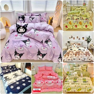  Bộ Chăn Phao 5 Món Cotton Chăn Sẵn Ruột Bông Pollyester Trắng tinh khiết Chăn Ga Gối 5 Món Mẫu Xinh 