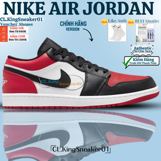 Giày _JD 1 Low Bred Toe Chính Hãng(Giày JD1 Đỏ Đen)-Hàng Chuẩn Từ Cao Cấp-Best(Quảng Châu) Full Bill Box Hãng Newww
