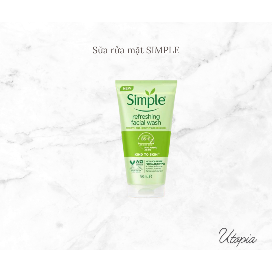 Sữa rửa mặt simple mẫu mới