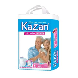 Bỉm quần người già 2 gói 16 miếng có vách ngăn KAZAN size M/L 65-125cm