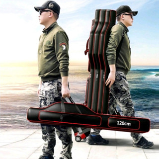 túi bao đựng cần câu cá QIYUGE 2 ngăn khổng lồ siêu bền