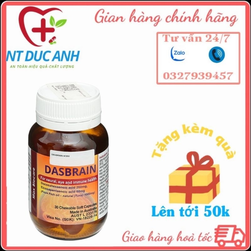 Dasbrain bổ não, tăng cường miễn dịch lọ 30 viên