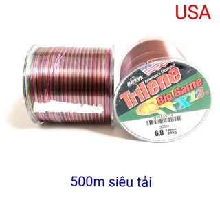 Cước câu cá cước mỹ triline 500m 7 màu x12 catbon