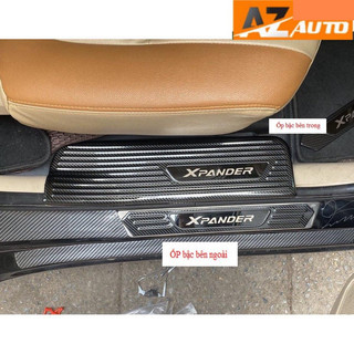 Ốp Bậc Cửa, Nẹp Bước Chân Xpander 2019-2024 (8 chi tiết), Chất Liệu Carbon Cao Cấp