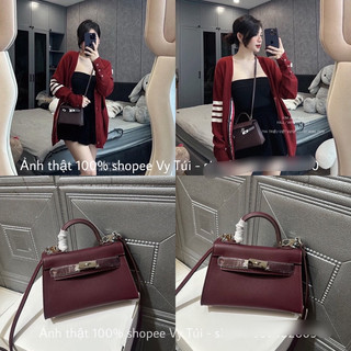 Túi chữ H mini size 19 bản 1 dây tag bạc 89016#