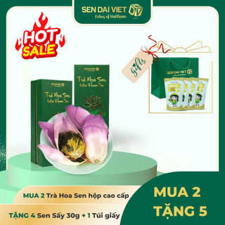 [Mua 2 tặng 5] Trà Hoa Sen Sấy Thăng Hoa- Tinh Hoa Thiên Nhiên Việt, Hộp Quà Cao Cấp - Sen Đại Việt