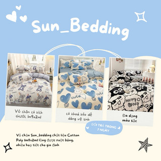 Vỏ chăn Sun_bedding chất liệu Cotton Poly 1m9x2m1 lồng được ruột bông, nhiều hoạ tiết cho gia đình