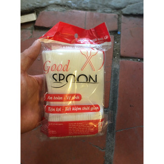 Gói 80 thìa nhựa dùng1 lần loại thìa ăn chè