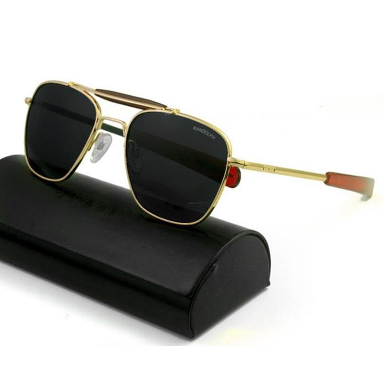 Kính mát nam Randolph II  Aviator Thủy tinh cường lực mạ 23k Size 58mm  USA
