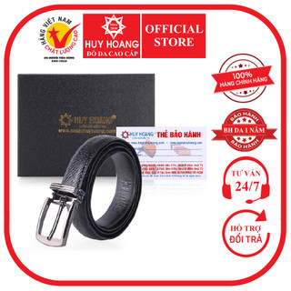 Thắt lưng nữ da đà điểu Huy Hoàng màu đen HP5401