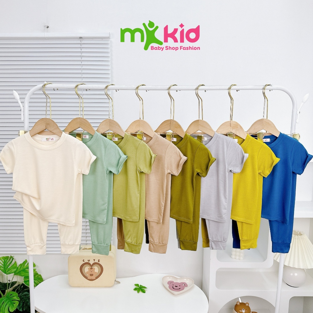 Bộ Đồ MK KID Cho Bé Trai Bé Gái 21-30kg, Bộ Ngắn Tay Quần Dài Chất Thun Lạnh mềm mát cho bé