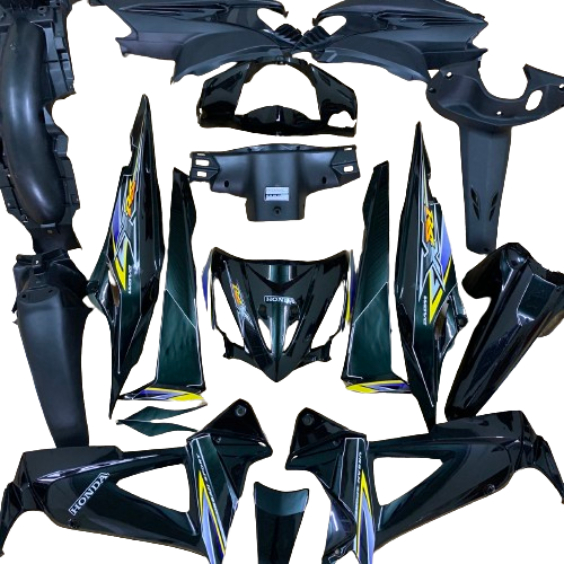 [ TẶNG TEM  ] Bộ dàn áo xe Wave RSX 100 đời- rsx 2008 đến 2009 màu ĐEN - nhựa nguyên sinh ABS