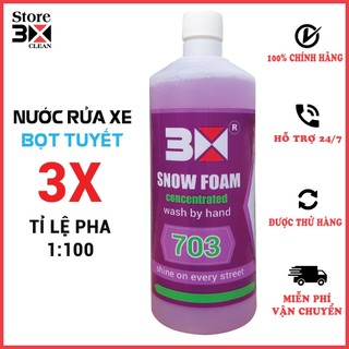Nước rửa xe bọt tuyết đậm đặc 3x clean 1 lít