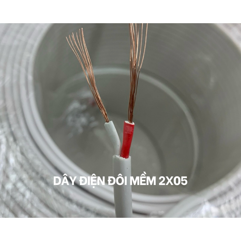 Dây điện đôi dẹt mềm 2x0.5 (màu trắng) - Chuyên dùng cho Camera - Dây điện thẩm mỹ - Dây điện - Dây điện lắp camera