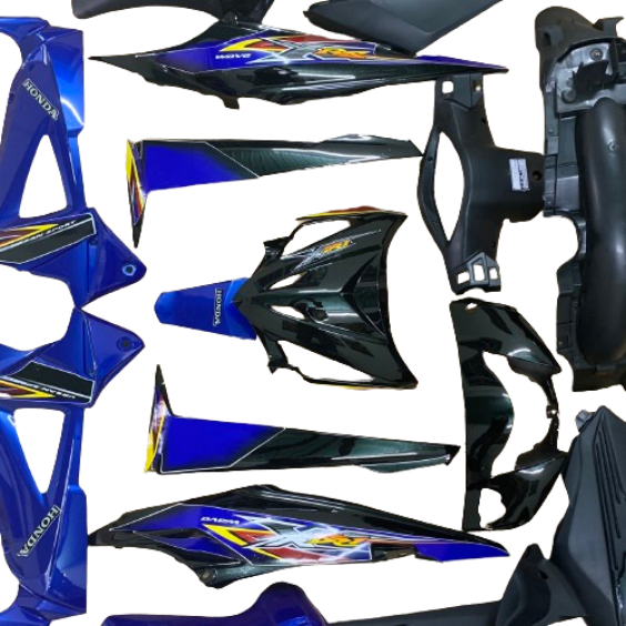 [ TẶNG TEM  ] Dàn áo xe wave RSX 100 đời 2008 đến 2009 màu Xanh   -nhựa trắng nguyên sinh ABS