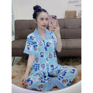 Đồ bộ pijama chất liệu lụa mango cao cấp họa tiết sang đẹp mát mềm