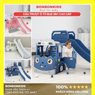Cầu trượt Holla Bus 3in1 - Cầu trượt ô tô bus liên hoàn kích thước lớn cho bé,