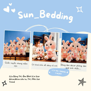 Gấu Bông Thỏ Ôm BÌnh Sữa Size 60cm,80cm siêu to, Thỏ Milk Hot Trend