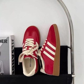 [SẴN 39] Giày sneaker 2 sọc cá tính giày thể thao nữ màu đỏ đẹp lắm mới nhất 2024