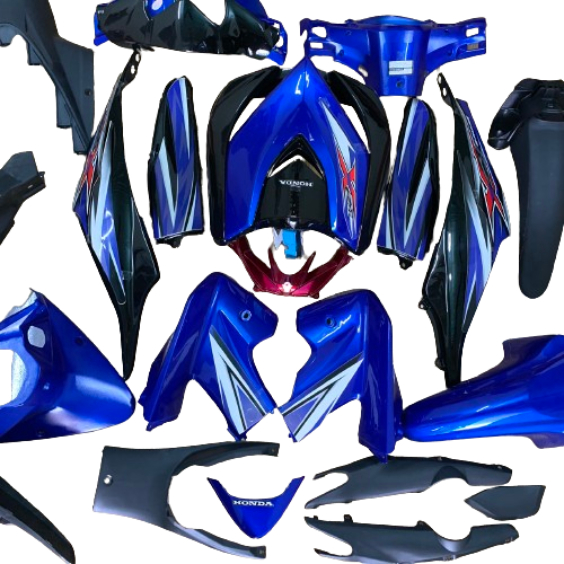 [ TẶNG TEM ] Bộ Dàn áo xe RSX 110 đời 2010 đến 2011 ,C110 màu XANH ĐEN - nhựa trắng nguyên sinh ABS