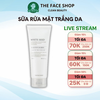 Sữa rửa mặt trắng da The Face Shop Hàn Quốc White Seed Exfoliating Foam Cleanser 150ml dưỡng cấp ẩm sạch sâu Hà Beauty