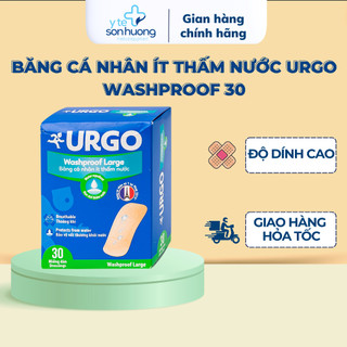Băng cá nhân ít thấm nước Urgo Washproof 30 (bản lớn) (hộp 30 miếng)