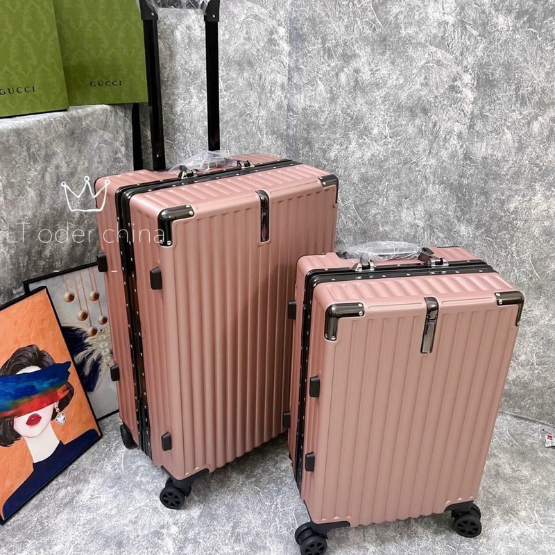 Vali Kéo Du Lịch Bo Góc vân ngang sọc dọc Thời Trang Cao Cấp Nhựa siêu dẻo PC/ ABS Bền Bỉ chống va đập trầy xước