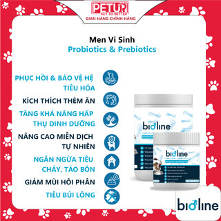  Men vi sinh PetUp Bionline.Chống biếng ăn kén ăn gầy còm khó tăng cân dành cho chó mèo. Hộp 80G 