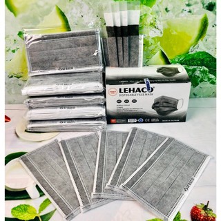 2 Hộp khẩu trang y tế Xám Lehaco 4 lớp kháng khuẩn 100 cái - Combo 2 hộp khẩu trang Lehac Xám