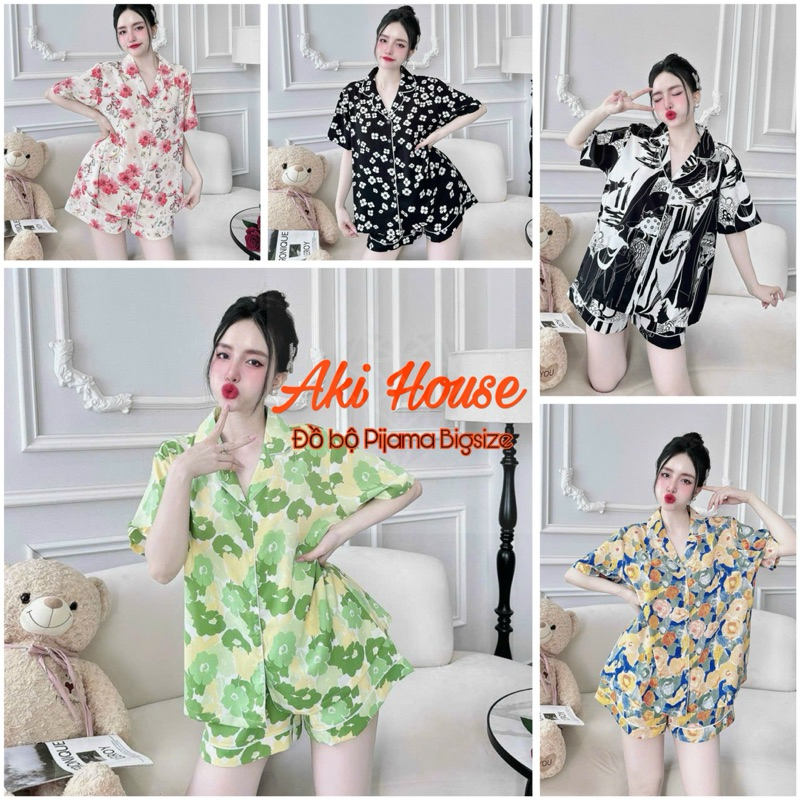 [Có Bigsize] Đồ ngủ Pijama bigsize đồ mặc nhà cho nữ 50-100kg lụa mango cao cấp mềm mịn