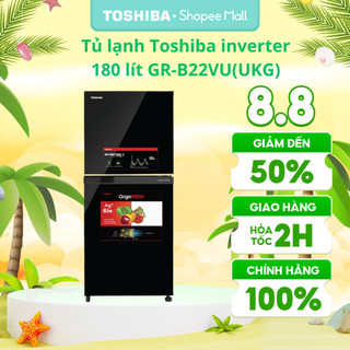 Tủ lạnh toshiba inverter 180 lít gr-b22vu - hàng chính hãng, bảo hành 2 năm