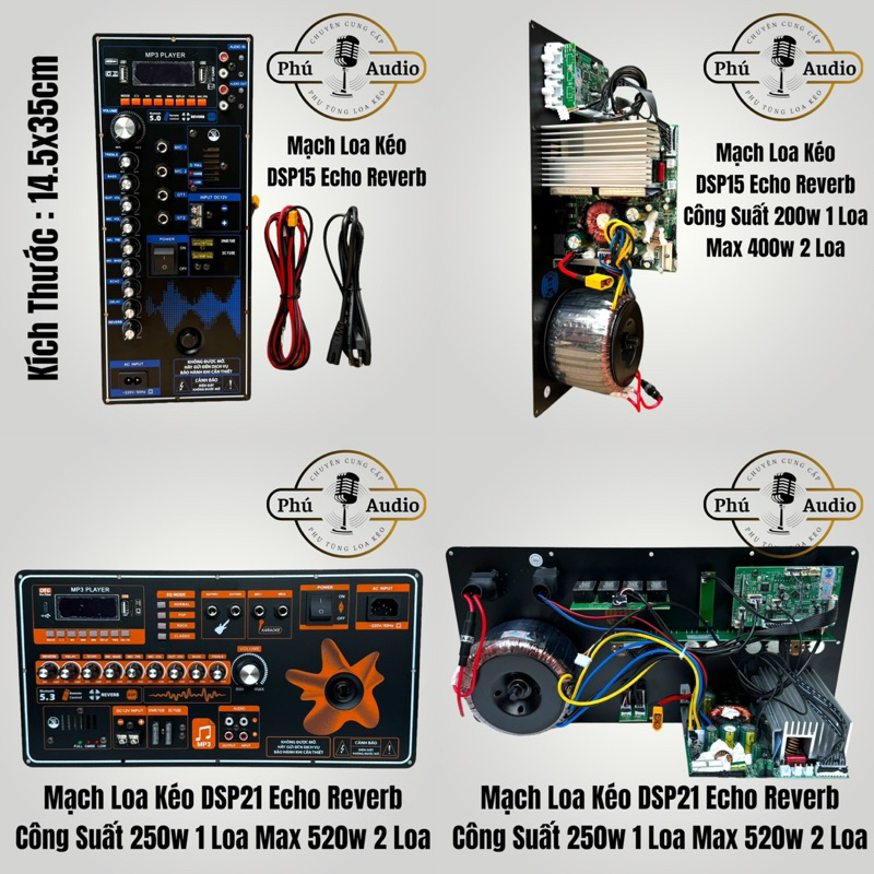Mạch Loa Kéo DSP15X vs DSP21X Echo Reverb Công Suất Lớn