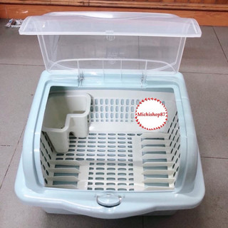 Rổ Úp Chén Bát Có Nắp Đậy Nhựa Việt Nhật, Giá Úp Bát Có Nắp Và Ống Đũa Tiện Lợi