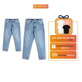 Quần jeans dài nam cao cấp regular xanh đậm by cotton